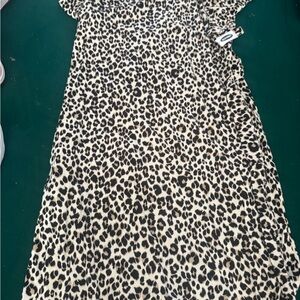 Old Navy Leopard Print T Shirt Dress Womens Size Large NWT